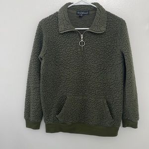 Green half zip hoodie